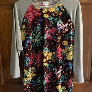 Lularoe size 2X Randy floral 3/4 length sleeve